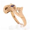 Image 7 : Vintage Retro 14k Rose Gold 3.3mm Round Bezel Amethyst Polished Bow Ribbon Ring