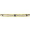 Image 2 : Antique Art Deco Solid 14K TT Gold Sapphire Etched 7.5" Slip On Bangle Bracelet