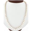Image 2 : Vintage Long 31" Pearl Strand Necklace w/ 14K Gold 1.5 ctw Pave Diamond Ball Cla