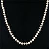 Image 4 : Vintage Long 31" Pearl Strand Necklace w/ 14K Gold 1.5 ctw Pave Diamond Ball Cla