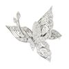 Image 1 : 18K White Gold 1.6 ctw Diamond En Tremblant Detailed Mil grain Butterfly Brooch