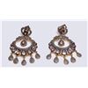 Image 1 : Pair of Mogul Style Silver Topped Gold & Polki Diamond Earrings