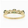 Image 6 : Antique Victorian 14k Gold.70 ctw Round Prong Tsavorite Diamond 5 Stone Band Rin