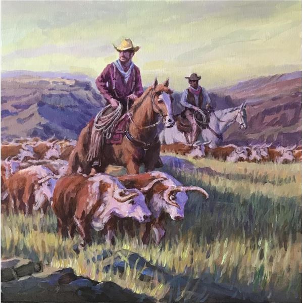 Longhorns Moving On by Richard Ho, orig.