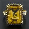 Image 6 : Vintage 18k Gold Emerald Cut Prong Citrine Wire Open Work Basket Cocktail Ring