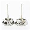 Image 3 : NEW 14k White Gold 0.83 ctw Round Bezel Diamond w/ Halo & Milgrain Stud Earrings