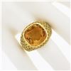 Image 3 : Pasqual Bruni 18K Yellow Gold Large Citrine w/ Yellow Sapphires Cocktail Ring