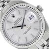 Image 9 : Rolex Mens Stainless Steel 36MM Silver Index Engine Turn Datejust Wristwatch