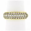 Image 1 : Jose Hess 18k Gold 0.90 ctw Round Prong Diamond Multi Row Grooved Wide Band Ring