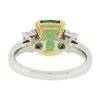 Image 8 : NEW Platinum & 14k Gold 4.39 ctw GIA Cushion Tsavorite & Emerald Cut Diamond Rin
