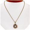 Image 1 : Vintage Retro 14k Gold.24 ctw Transitional Diamond Interlocking Love Knot Pendan