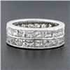 Image 2 : 14k White Gold 6.0 ctw Princess Channel Diamond Dual Double Row Eternity Band Ri