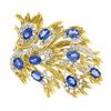 Image 1 : Jack Gutschneider Handmade 18k Gold 16.5 ctw Tanzanite Diamond Large Flame Brooc