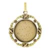 Image 5 : Antique French 18k Tri Color Gold Engraved Medallion Pendant w/ Floral Frame
