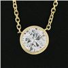 Image 3 : New 14K Gold.67 ctw Round Brilliant Diamond Solitaire Pendant w/ Adjustable Chai