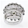 Image 8 : Vintage 18K White Gold.78 ctw Round Brilliant Diamond Large Cocktail Flower Ring