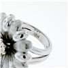 Image 9 : Vintage 18K White Gold.78 ctw Round Brilliant Diamond Large Cocktail Flower Ring
