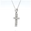 Image 3 : 14kt WG Cross Pendant with chain 0.50 cts
