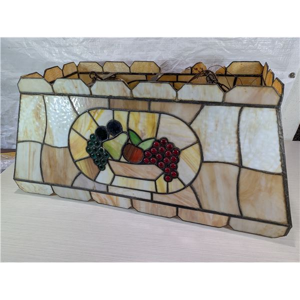VINTAGE STAIN GLASS LAMP SHADE (30"  X16" X 14")