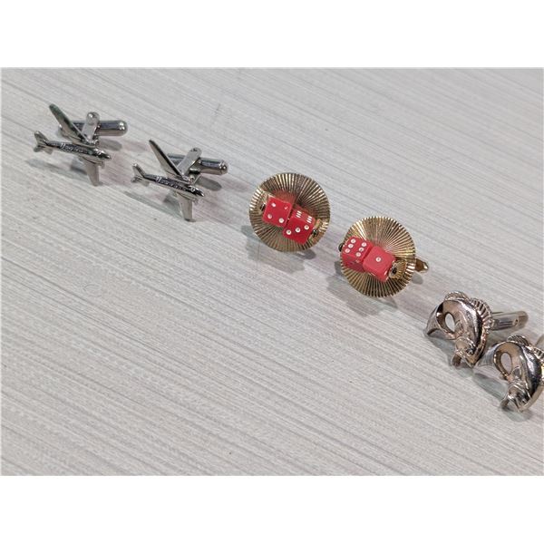 VINTAGE CUFFLINKS (3 pairs)