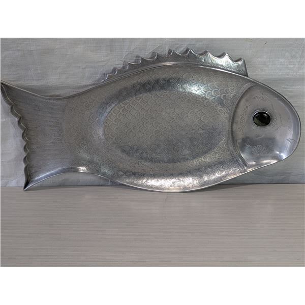 VINTAGE PEWTER FISH PLATER Arthur Court 1975