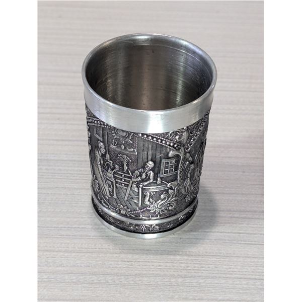 VINTAGE PEWTER SCHNAPPS SHOT GLASSES