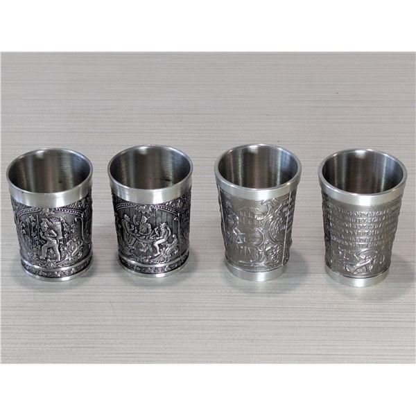 VINTAGE PEWTER SCHNAPPS GLASSESSHOT