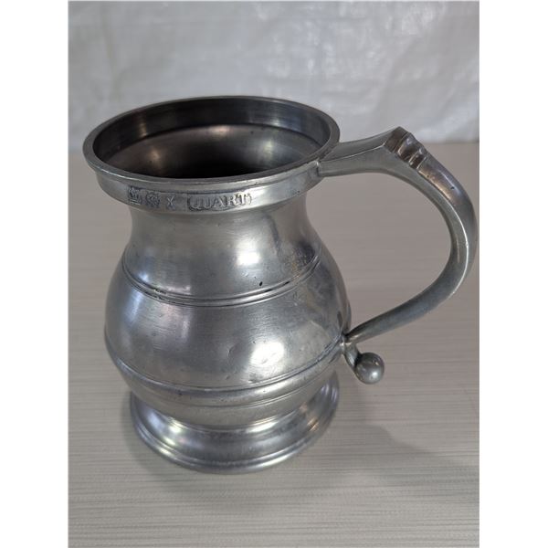 VINTAGE PEWTER QUART PITCHER