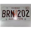 Image 1 : 1981 HAWAII LICENSE PLATE