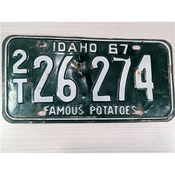 1967 IDAHO LICENSE PLATE