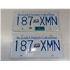 Image 1 : 2014 BRITISH COLUMBIA LICENSE PLATE (Pair)