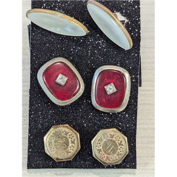 VINTAGE CUFFLINKS (3 pairs)