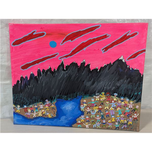 FOLK ART by Ron Smallwood titled "RIVER JAM""