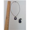 Image 6 : SILVER NECKLACE WITH SQUARE LAPIS LAZULI & TEARDROP PENDANTS