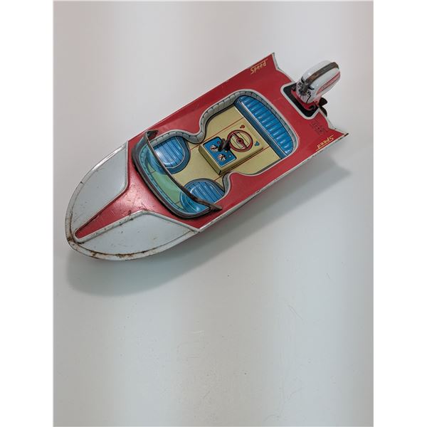 VINTAGE SPEED BOAT TIN Made in Japan
