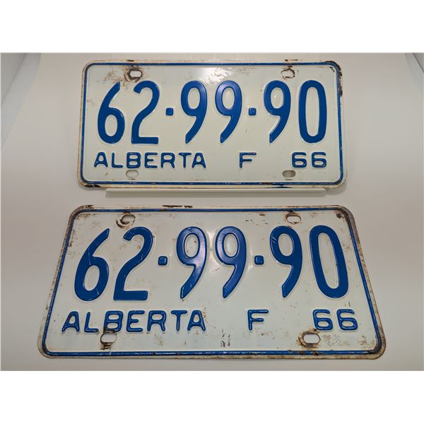 1966 ALBERTA - F LICENSE PLATE (PAIR)