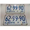Image 1 : 1966 ALBERTA - F LICENSE PLATE (PAIR)