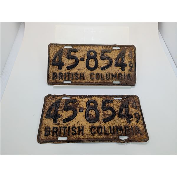 1949 BC LICENSE PLATE (Pair)