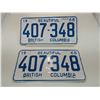 Image 1 : 1968 BC LICENSE PLATE (Pair)