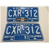 Image 1 : 1983 BC LICENSE PLATE (Pair)