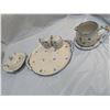 Image 6 : Pottery Set~Platter butter dish(with lid), Cream Pitcher, salt & pepper