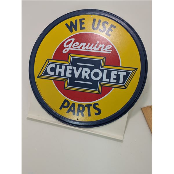 WE USE GENUINE CHEVY PARTS 12" SIGN