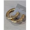 Image 1 : LARGE TWISTED GOLD COLOURED HOOP EARRINGS