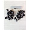Image 1 : VINTAGE 1950'S BLACK BEADED CLIP-ON EARRINGS