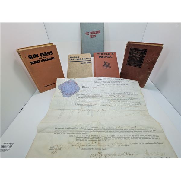 ANTIQUARIAN Western Novels & ANTIQUE SALE DOCUMENT