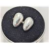 Image 1 : EGG SHAPED STERLING SILVER CUFFLINKS