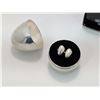 Image 2 : EGG SHAPED STERLING SILVER CUFFLINKS