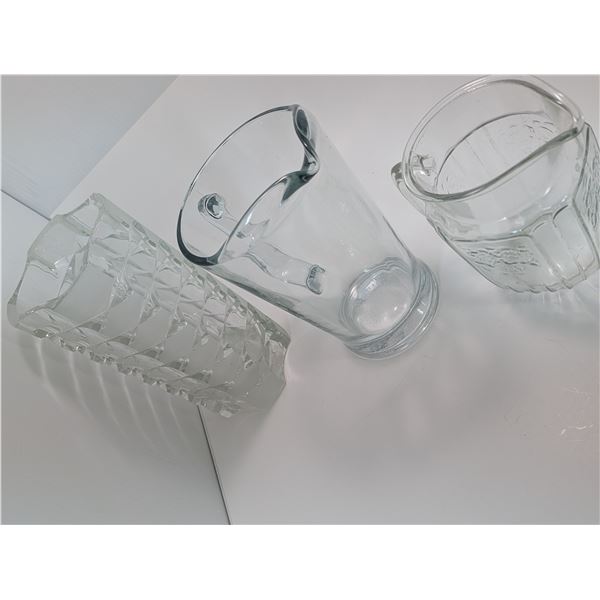 CRISTAL d'ARQUES VASE, BEER PITCHER, SMALL WATER PITCHER