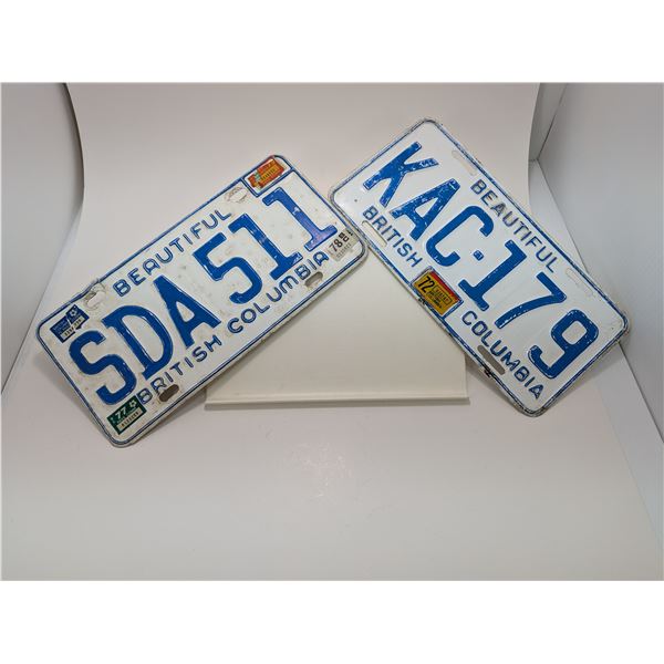 1972 & 1975 BC LICENSE PLATES