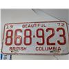 Image 2 : 1972 BC LICENSE PLATES